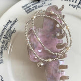 925 Silver Bead Pearl Bracelet Women Crystal Double Layer Jewelry