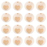 20Pcs Natural Wooden Beads Heart Crown Spacer Wood Beads for Jewelry Making DIY