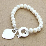 925 Silver Pendant Freshwater Pearl Bracelet Wedding Gift