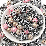 16mm Natural Wooden Beads Leopard Bear Paw Round Wood Beads DIY Jewelry