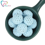 10 PCS Boys Series Baby Crochet Wooden Beads DIY Teething Toys
