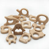 3pcs Wooden Bead Elephant Cat Toys for Chew and Nursing