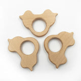 3pcs Wooden Bead Elephant Cat Toys for Chew and Nursing