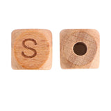 Beech Wooden Letter Bead DIY Jewelry Making Accessories