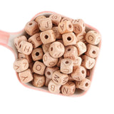 Beech Wooden Letter Bead DIY Jewelry Making Accessories