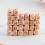 Beech Wooden Letter Bead DIY Jewelry Making Accessories