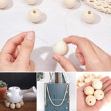 Natural Wood Beads Spacer Unfinished Round Balls for Jewelry Making