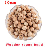 50-1000Pcs Beech Wooden Round Hexagon Beads DIY Jewelry Pendant Accessories