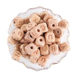 50-1000Pcs Beech Wooden Round Hexagon Beads DIY Jewelry Pendant Accessories