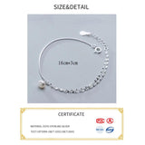 Simulated Pearl Charm Bracelet 925 Sterling Silver Women's Jewelry