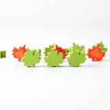 16mm 20Pcs Autumn Maple Leaf Print Wooden Bead Loose Beads DIY Crafts