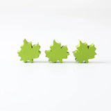 16mm 20Pcs Autumn Maple Leaf Print Wooden Bead Loose Beads DIY Crafts
