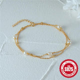 Delicate Double Layer Pearl Bracelet Women Jewelry Party Gift