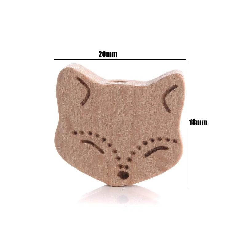 10Pcs Wooden Mini Animal Elephant Airplane Baby Teether DIY BPA Pacifier Chain