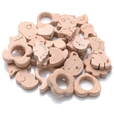 10Pcs Wooden Mini Animal Elephant Airplane Baby Teether DIY BPA Pacifier Chain
