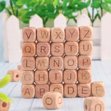10/12mm 20/50Pcs Wooden English Letters Bead for DIY Jewelry Making