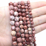 Red Wood Jasper Faceted Stone Beads 6/8/10mm