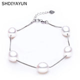 Charm Pearl Bracelet Natural Freshwater Pearl 925 Sterling Silver