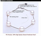Charm Pearl Bracelet Natural Freshwater Pearl 925 Sterling Silver