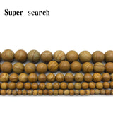 Wood Stripe Stone Ball Loose Beads 4/6/8/10/12MM for DIY Charms Jewelry