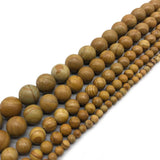 Wood Stripe Stone Ball Loose Beads 4/6/8/10/12MM for DIY Charms Jewelry