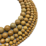 Wood Stripe Stone Ball Loose Beads 4/6/8/10/12MM for DIY Charms Jewelry