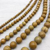 Wood Stripe Stone Ball Loose Beads 4/6/8/10/12MM for DIY Charms Jewelry