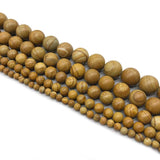 Wood Stripe Stone Ball Loose Beads 4/6/8/10/12MM for DIY Charms Jewelry