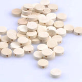 300pcs Natural Wooden Oblate Round Spacer Beads 10x4mm MT1474