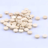 300pcs Natural Wooden Oblate Round Spacer Beads 10x4mm MT1474