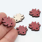18x17mm Leaf Pendant Wood Cut Cabochon
