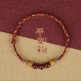 Chinese Style Cinnabar Red Rope Bracelet Evil-warding Lucky Gift