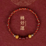 Chinese Style Cinnabar Red Rope Bracelet Evil-warding Lucky Gift