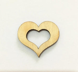 100Pcs/Set Wooden Beads Charms Clothing Button Heart Shape Buttons