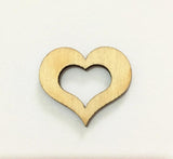 100Pcs/Set Wooden Beads Charms Clothing Button Heart Shape Buttons