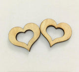 100Pcs/Set Wooden Beads Charms Clothing Button Heart Shape Buttons