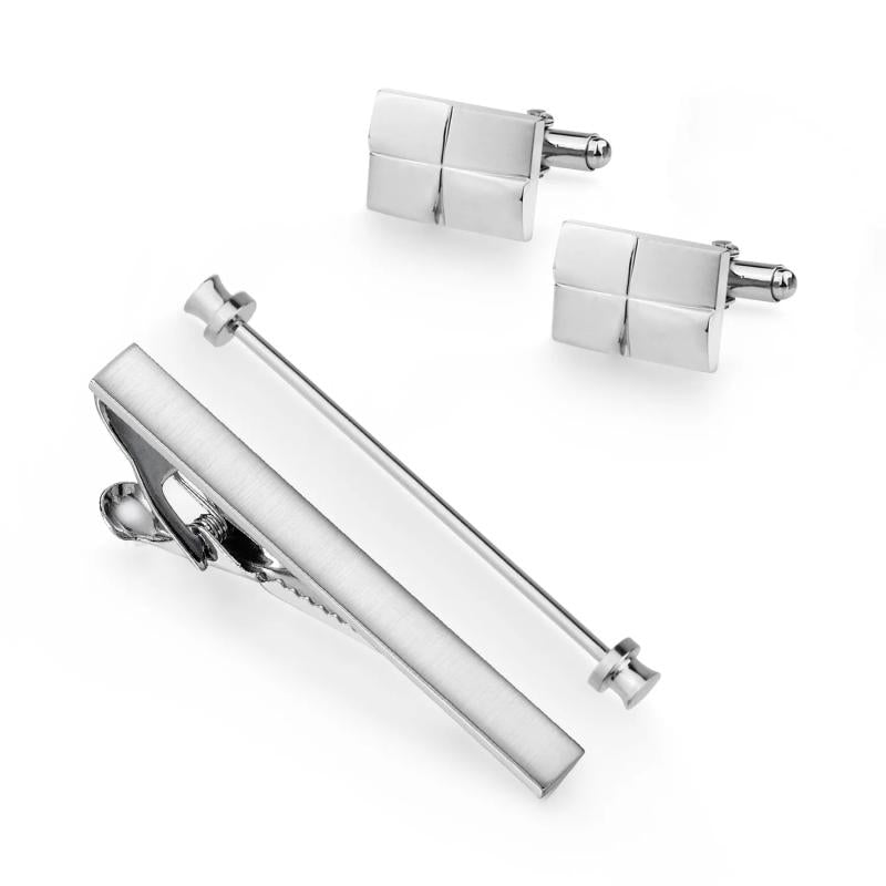 Tie Clips & Cufflinks & Pins 3 PCS Set