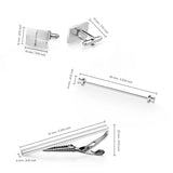Tie Clips & Cufflinks & Pins 3 PCS Set