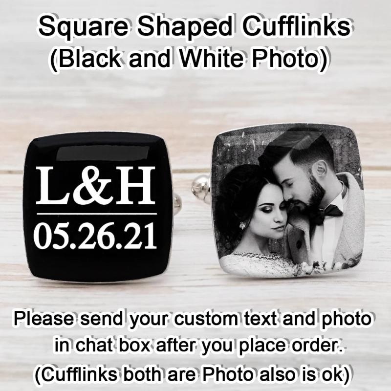 Custom Photo Men's Cufflinks Personalized Wedding Gift