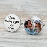 Custom Photo Men's Cufflinks Personalized Wedding Gift