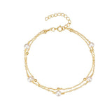 S925 Sterling Silver Pearl Bracelet Chains for Women Jewelry