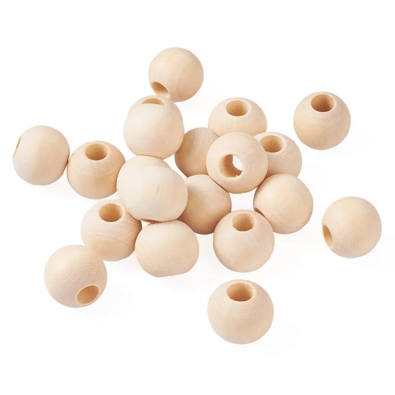 Natural Wood Round Beads Large Hole Spacer Beads for Jewelry Making