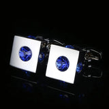 Square Crystal Cufflinks for Men's Formal Wear