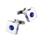 Square Crystal Cufflinks for Men's Formal Wear