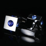 Square Crystal Cufflinks for Men's Formal Wear