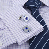 Square Crystal Cufflinks for Men's Formal Wear