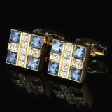 Men's Cufflinks Golden Rhinestones High Buttons