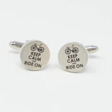 Keep Calm And Ride On Cufflinks Biking Cufflinks Father's Gift Cuff Links