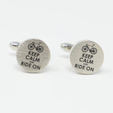 Keep Calm And Ride On Cufflinks Biking Cufflinks Father's Gift Cuff Links