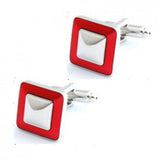 3 Colors Square Enamel Cufflink Cuff Link 1 Pair